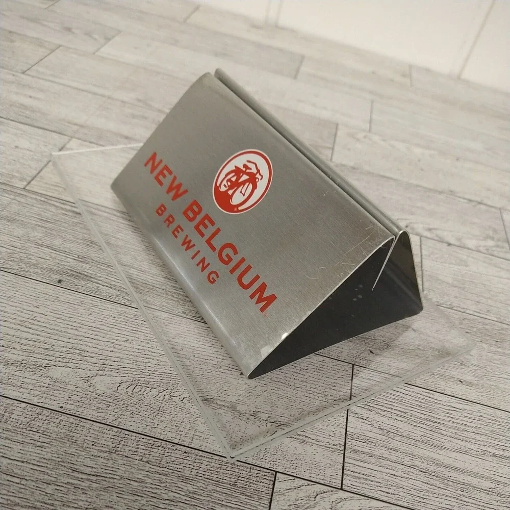 New Belgium‎ Brewing Co Fat Tire Bike Tabletop Acrylic Sign Holder Bar Decor